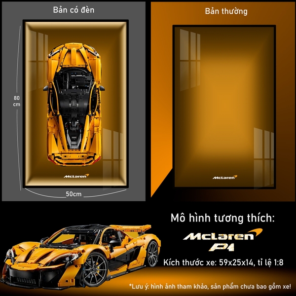 Khung Tranh Treo Mô Hình Siêu Xe McLaren P1 Tỉ Lệ 1:8