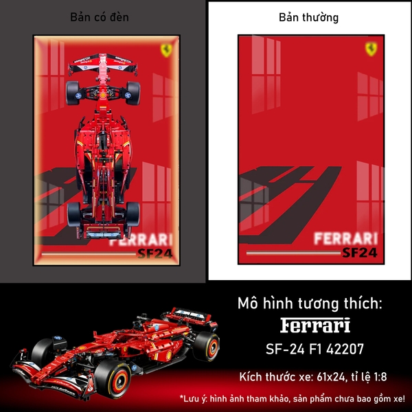 Khung Tranh Treo Mô Hình Xe Đua F1 Ferrari Tỉ Lệ 1:8
