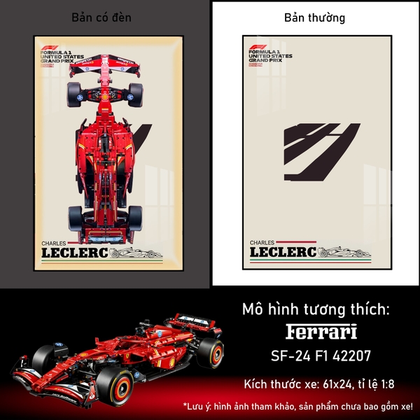 Khung Tranh Treo Mô Hình Xe Đua F1 Ferrari Tỉ Lệ 1:8