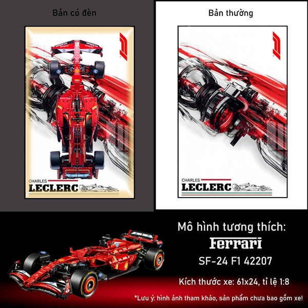 Khung Tranh Treo Mô Hình Xe Đua F1 Ferrari Tỉ Lệ 1:8