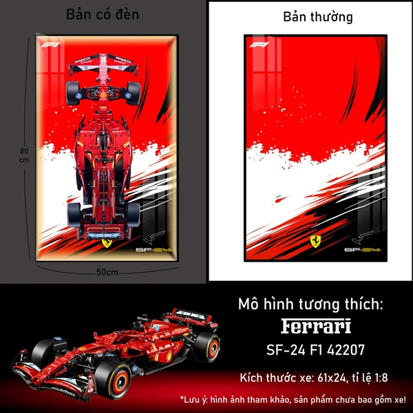Khung Tranh Treo Mô Hình Xe Đua F1 Ferrari Tỉ Lệ 1:8