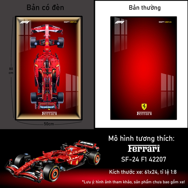 Khung Tranh Treo Mô Hình Xe Đua F1 Ferrari Tỉ Lệ 1:8