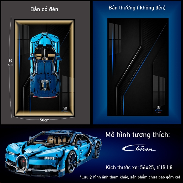 Khung Tranh Treo Mô Hình Siêu Xe Bugatti Chiron Tỉ Lệ 1:8