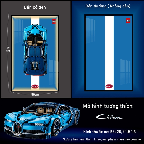 Khung Tranh Treo Mô Hình Siêu Xe Bugatti Chiron Tỉ Lệ 1:8