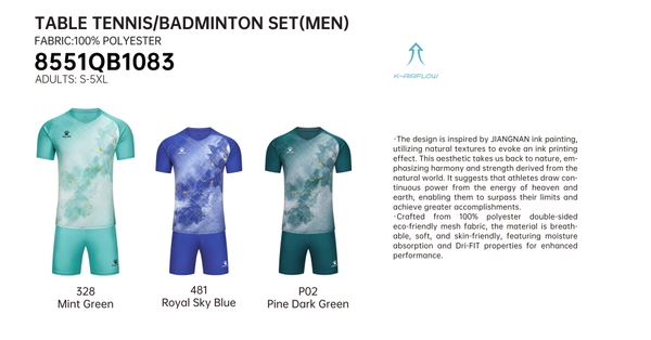 SET ĐỒ BÓNG BÀN/CẦU LÔNG KELME 8551QB1083