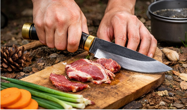 Dao mèo đi rừng sử dụng để róc thịt và cắt tỉa rau củ ngoài trời