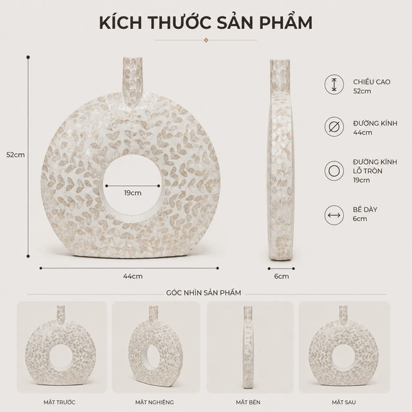 Bình Di Sản|Bình Khảm Trai Tròn Trang Trí Sang Trọng