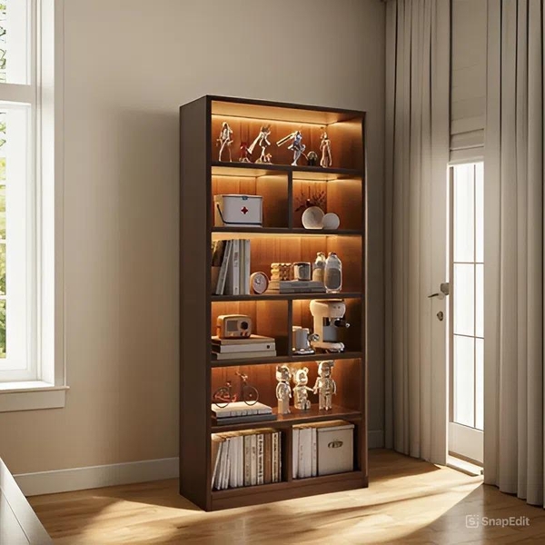 Tủ Để Đồ 6 Tầng Decor Đẹp, Tủ Sách, Giá Sách Gỗ, Kệ Sách Phong Cách Bắc Âu