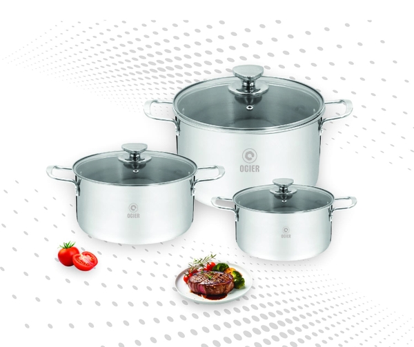 Bộ nồi 3 món nguyên khối đáy liền OGIER GSC01