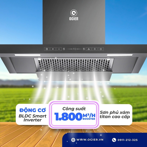 Máy hút mùi Tự động làm sạch OGIER GLE 879 GTDC