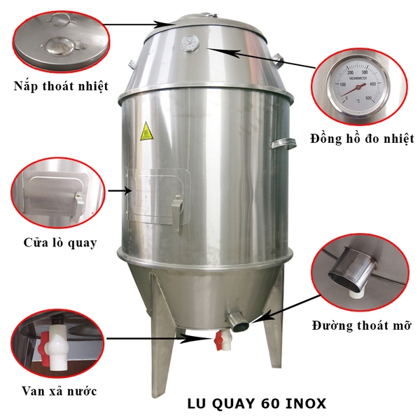 Lò quay vịt 60 inox (6 – 8 con)
