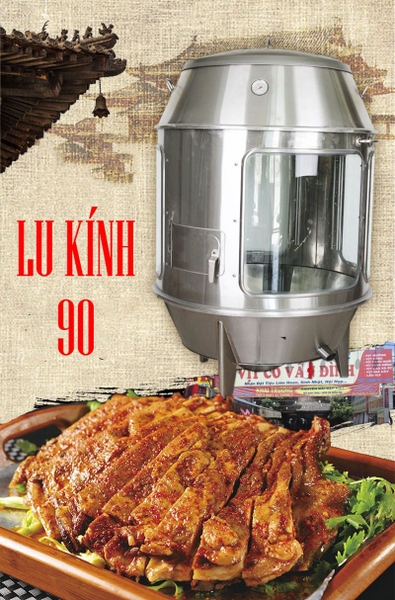 Lò quay vịt inox kính 90 cm (10 – 12 con)