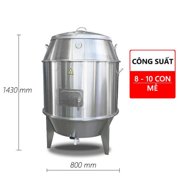 Lò quay gà vịt inox 80 cm (8 – 12 con)