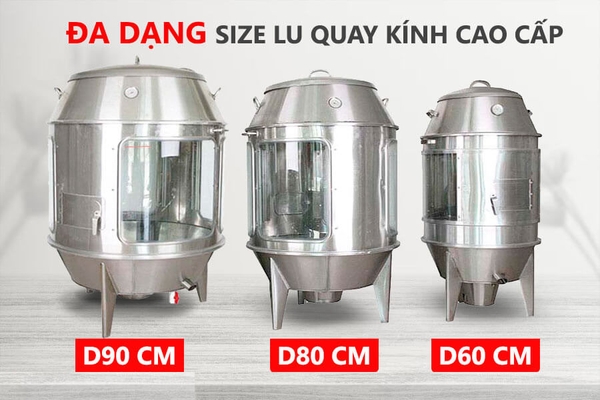 Lò quay vịt inox kính 80 cm (8 – 12 con)