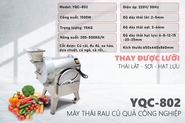 Máy Thái Rau Củ Công Nghiệp YQC-802