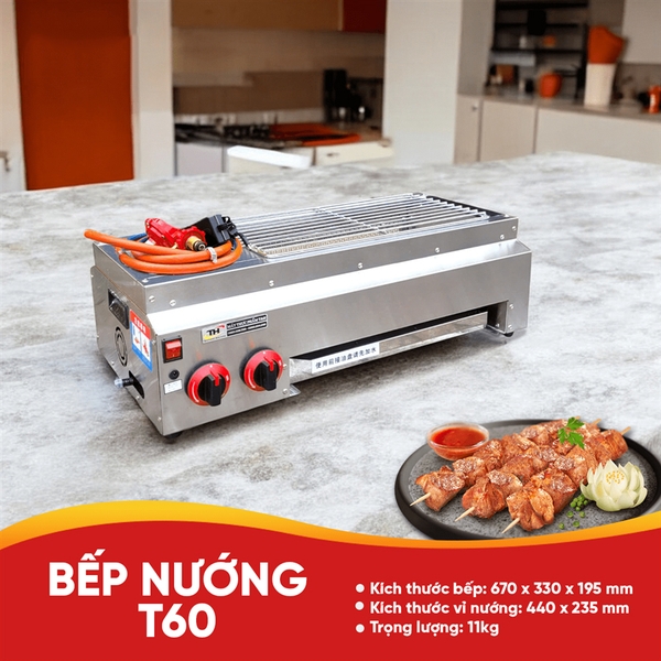 Bếp nướng thịt xiên không khói T60