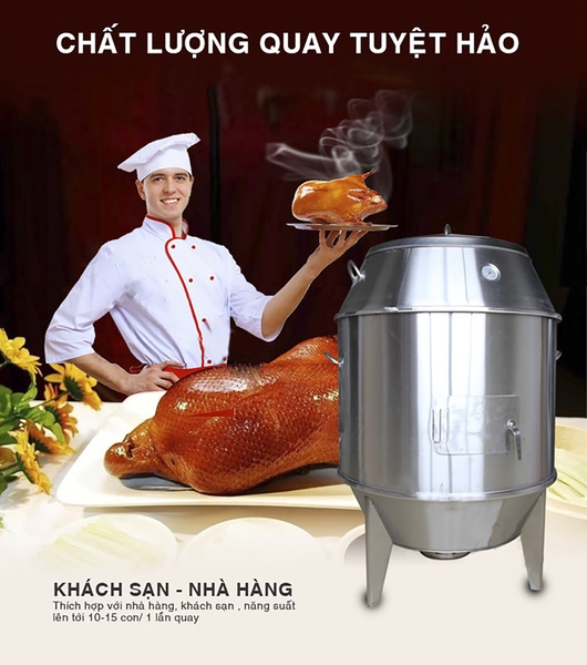 Lò quay gà vịt inox 80 cm (8 – 12 con)