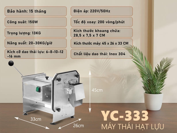 Máy Thái Hạt Lựu Củ Quả YC-333