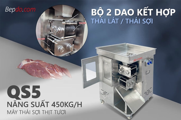 Máy Thái Sợi Thịt Tươi QS5 Công Nghiệp 450kg/h