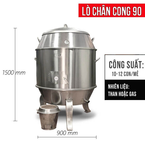 Lò quay vịt chân cong 90 Inox (10-12 con)