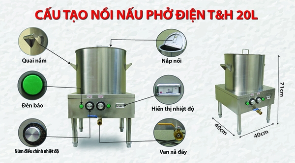 NỒI NẤU PHỞ ĐIỆN T&H 100 LÍT