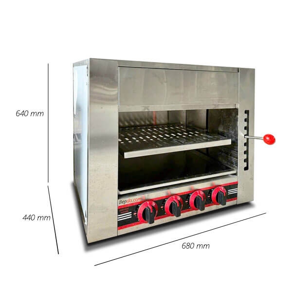 Lò nướng Salamander dùng gas 4 họng đốt