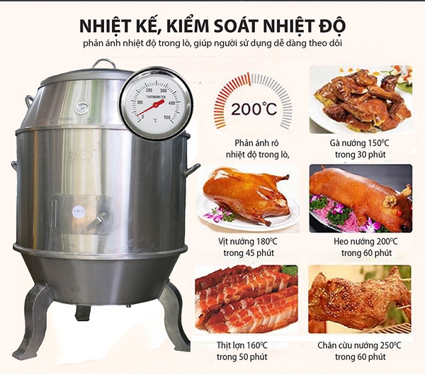 Lò quay vịt chân cong 80 Inox (8-12 con)