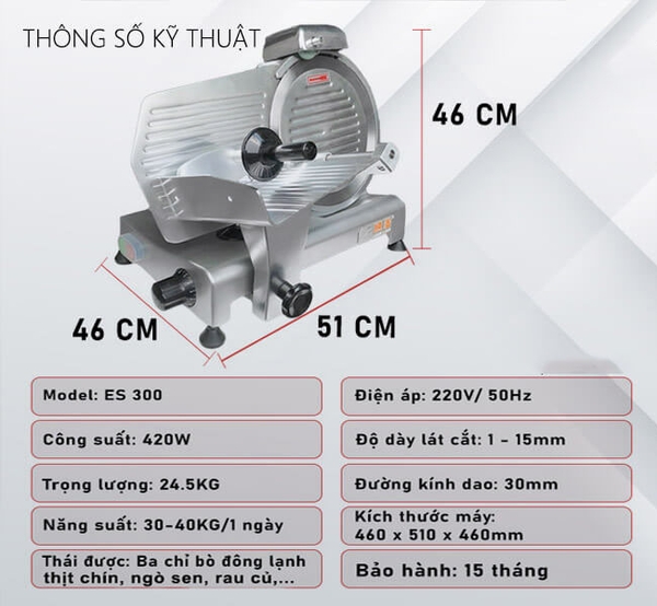 Máy Cắt Thịt Đông Lạnh & Thịt Chín ES-300