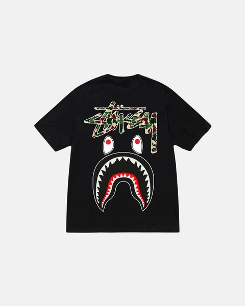 Stussy x BAPE Shark Camo T-shirt