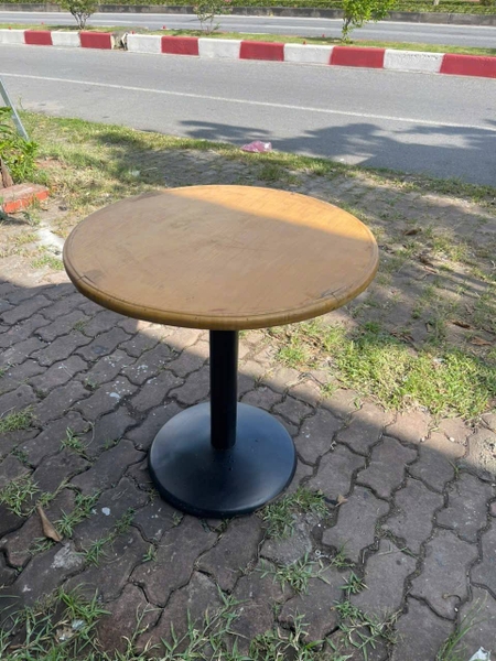 Bàn Cafe tròn vân gỗ sáng-DQDKD