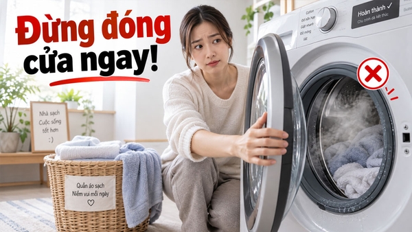 Một thói quen sau khi giặt đang khiến máy giặt nhanh có mùi