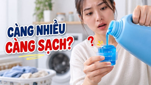 Cho càng nhiều nước giặt, quần áo càng sạch? Đây là điều thực sự xảy ra