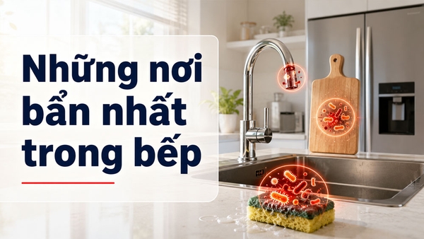 Những vị trí trong bếp có nhiều vi khuẩn hơn bồn cầu