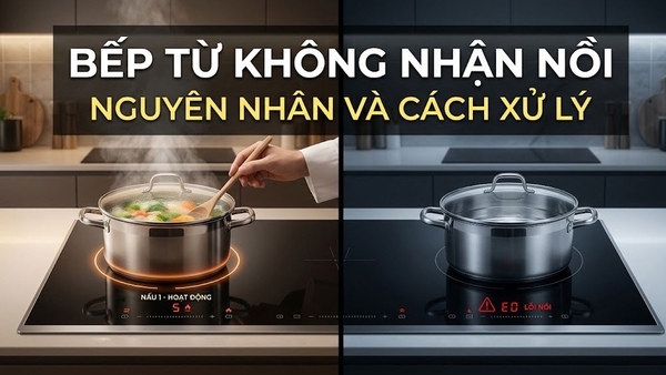 Vì sao bếp từ không nhận nồi và cách khắc phục