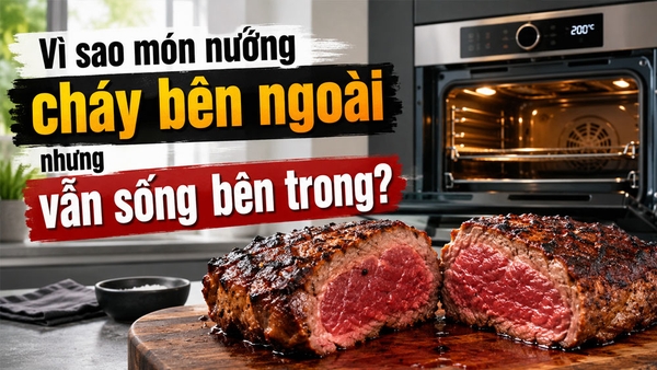 Vì sao món nướng bên ngoài cháy nhưng bên trong vẫn sống?