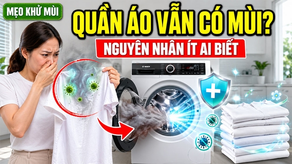 Vì sao quần áo vẫn có mùi sau khi giặt?