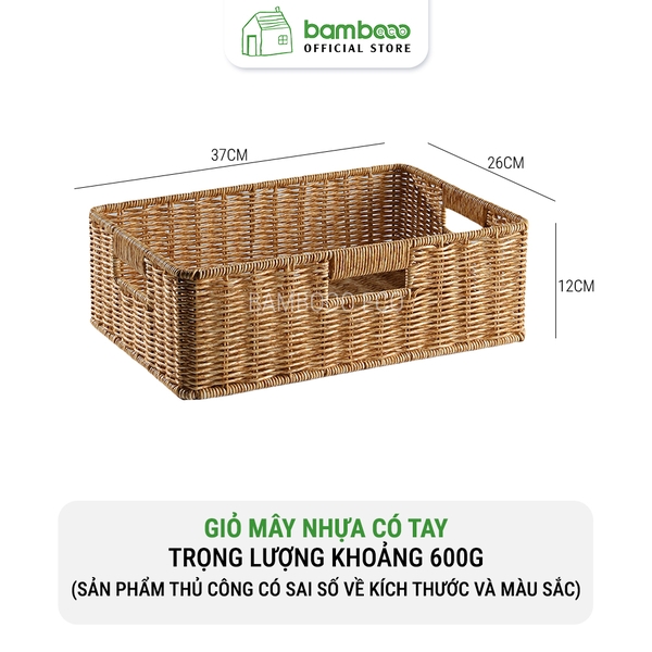 Giỏ mây nhựa có tay cầm