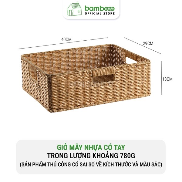 Giỏ mây nhựa có tay cầm