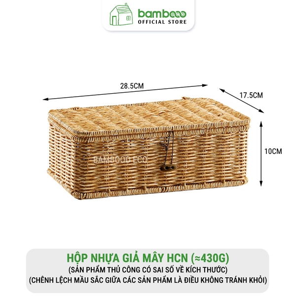 Hộp nhựa giả mây có nắp