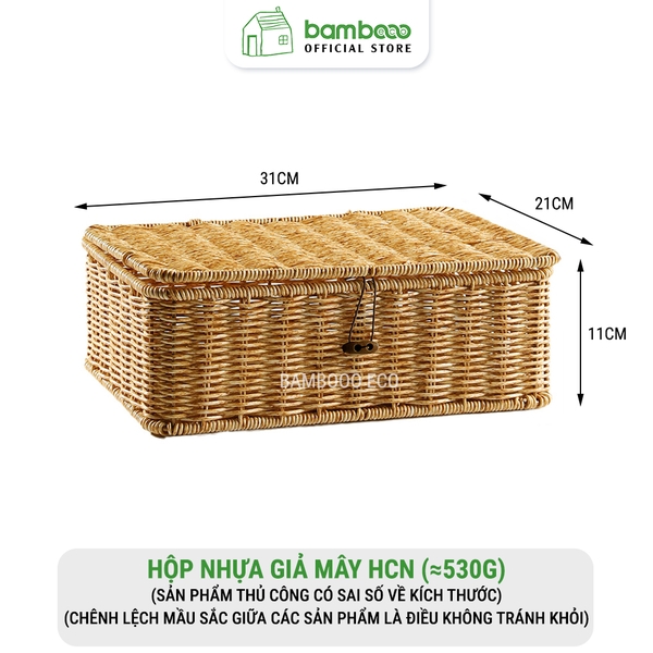 Hộp nhựa giả mây có nắp