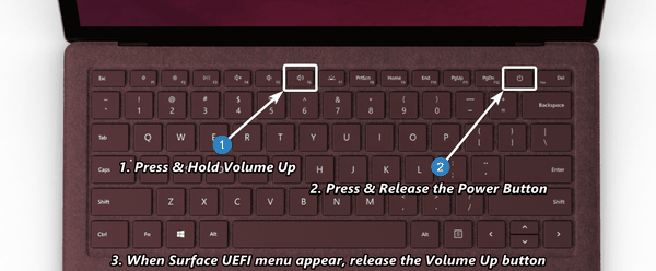 Làm sao để truy cập vào cài đặt UEFI trên Surface Laptop 3 của bạn?