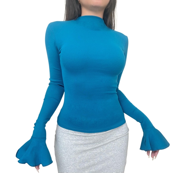 A40 - Áo Cổ Trụ Dài Tay Loe
