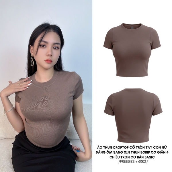 A16 - Áo BabyTee Cổ Tròn Ngắn Tay Ôm Dáng