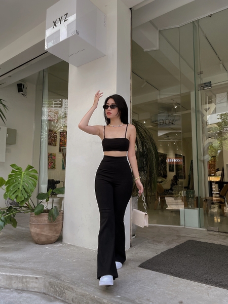 TG - Quần Ống Loe Thun Sọc Tăm Nhỏ
