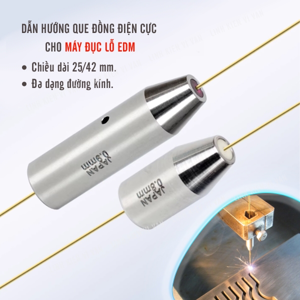 Đầu dẫn hướng que đồng Ø0.3mm, thân dài 25/42mm lõi Ruby và Ceramic | Vĩ Văn
