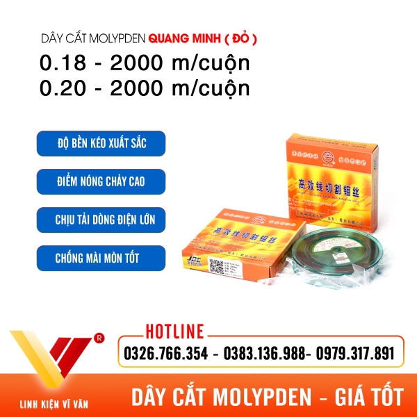 Dây cắt Molipden Guangming chính hãng (0.18mm & 0.2mm) | Vĩ Văn