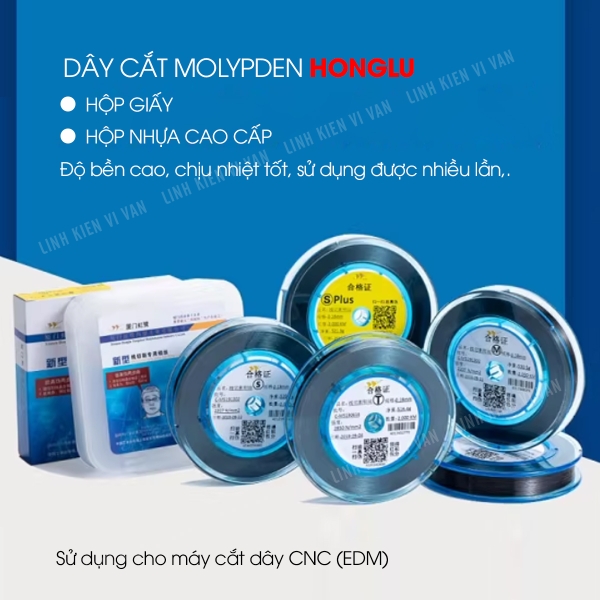 Dây cắt Molypden Honglu 0.18mm & 0.2mm chính hãng | Vĩ Văn