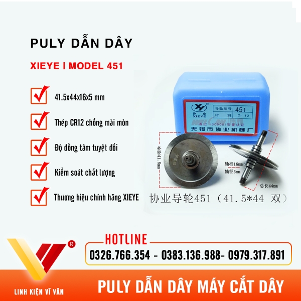 Puly dẫn dây XIEYE thép Cr12 mã 510, 578, 571, 561, 451 | Vĩ Văn