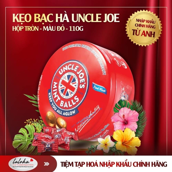 KẸO BẠC HÀ | UNCLE JOE - ANH | 110G (TRÒN ĐỎ)