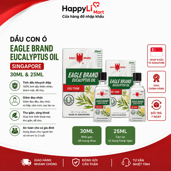 Dầu Con Ó | Eagle Brand Eucalyptus Oil - Singapore | 30ml & 25ml